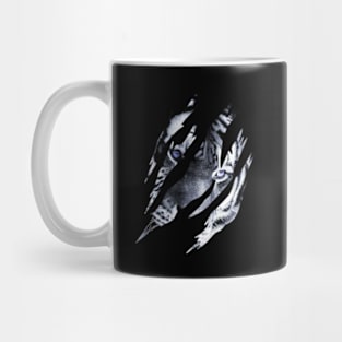 Cat Eye of the Fearless Tiger Silhouette Mug